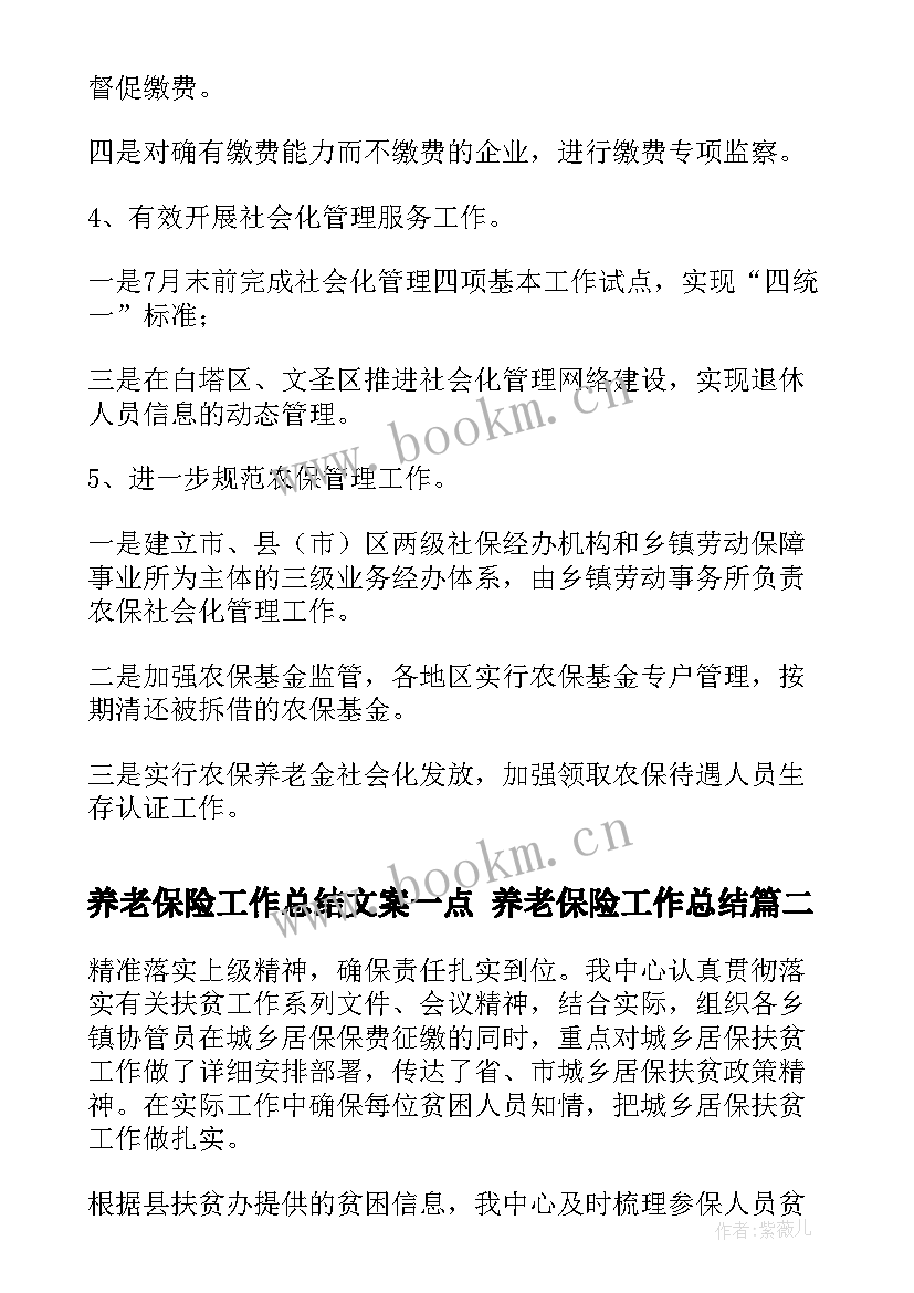 最新养老保险工作总结文案一点 养老保险工作总结(模板8篇)