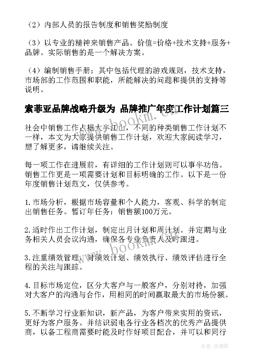 索菲亚品牌战略升级为 品牌推广年度工作计划(大全5篇)