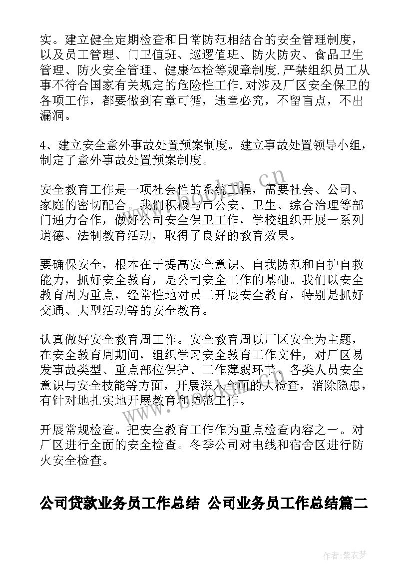 公司贷款业务员工作总结 公司业务员工作总结(实用8篇)