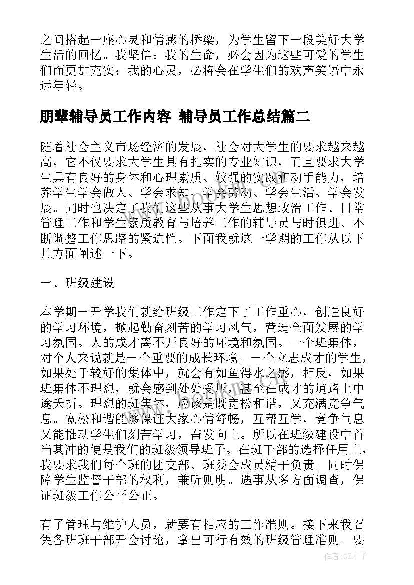 最新朋辈辅导员工作内容 辅导员工作总结(优秀6篇)