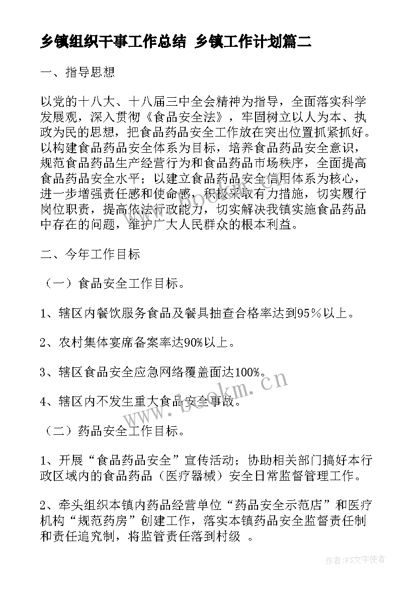 2023年乡镇组织干事工作总结 乡镇工作计划(汇总10篇)