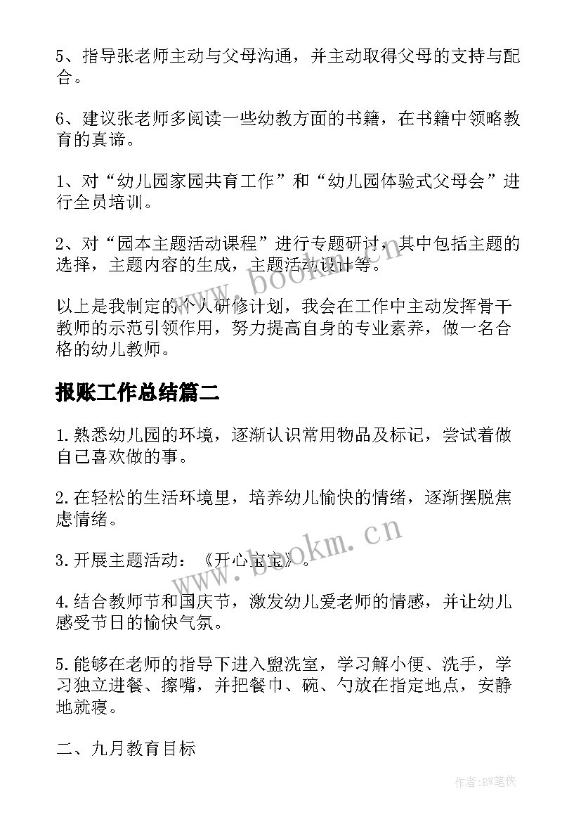 2023年报账工作总结(精选5篇)