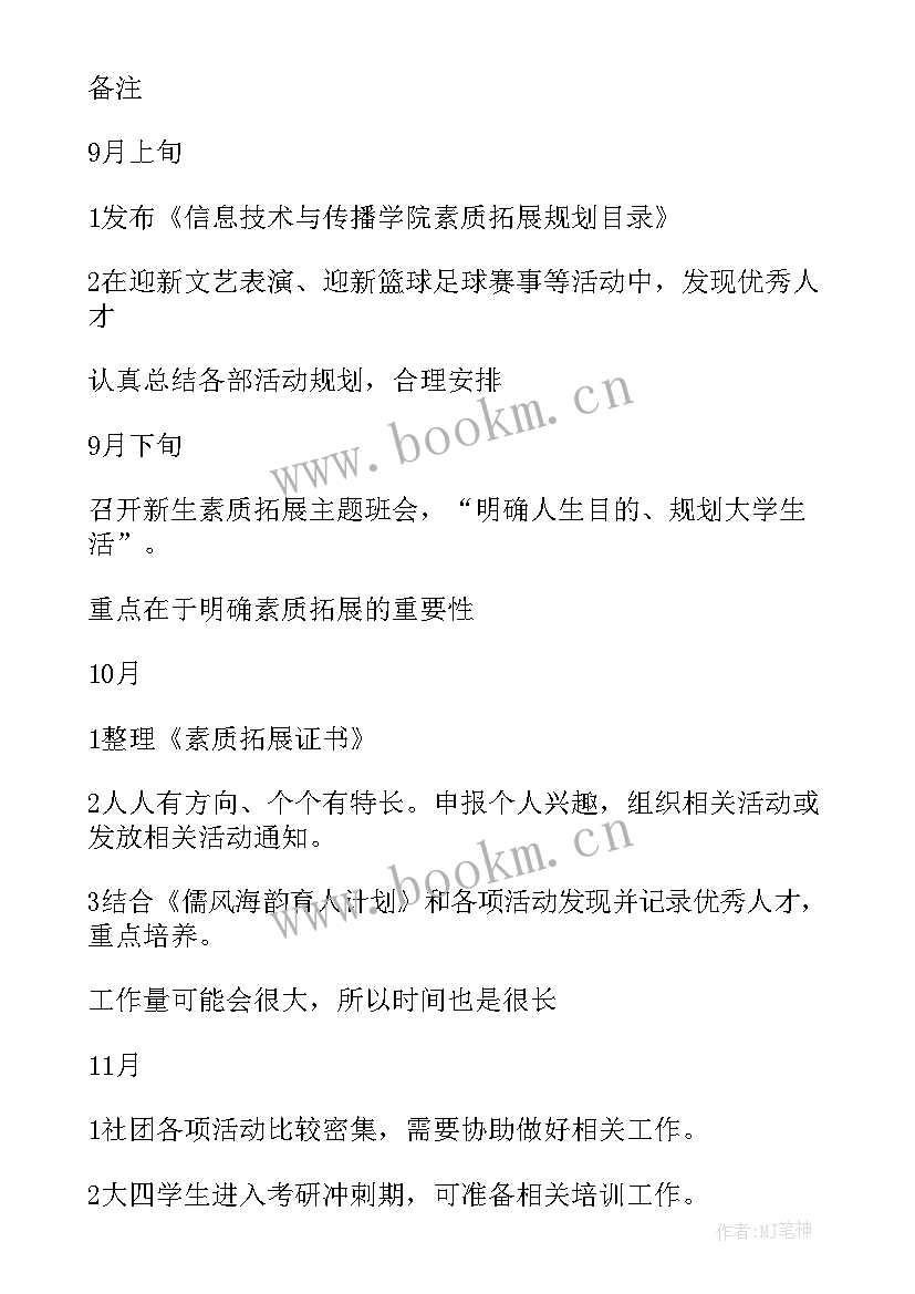 2023年宿管拓展部工作计划书 拓展部工作计划(优秀6篇)