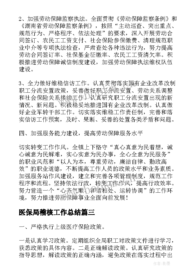 最新医保局稽核工作总结(精选5篇)