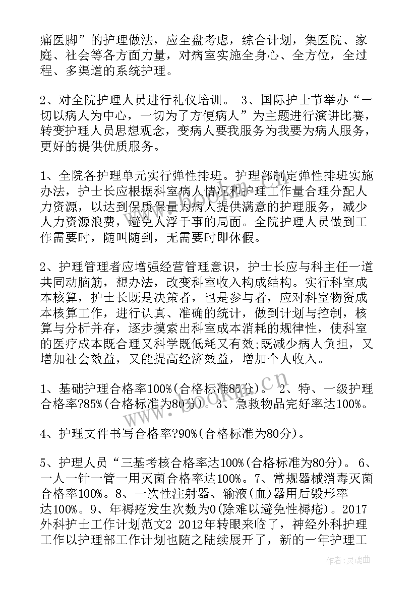 手足外科护士工作计划表 外科护士工作计划(大全6篇)