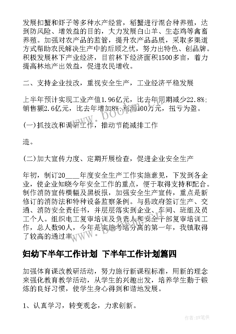 2023年妇幼下半年工作计划 下半年工作计划(优秀9篇)