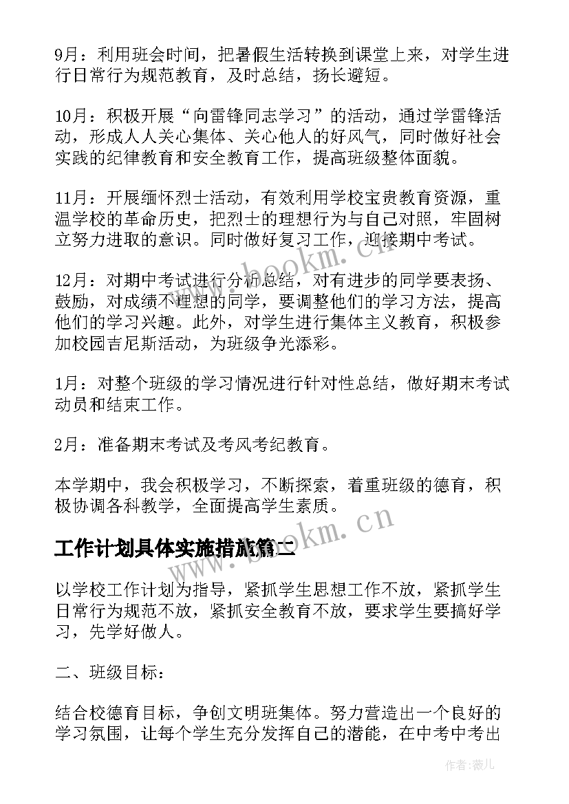 2023年工作计划具体实施措施(模板5篇)