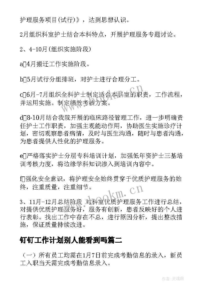 最新钉钉工作计划别人能看到吗(通用9篇)