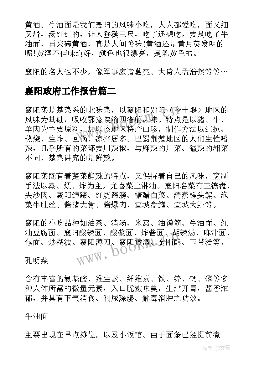 2023年襄阳政府工作报告(精选10篇)