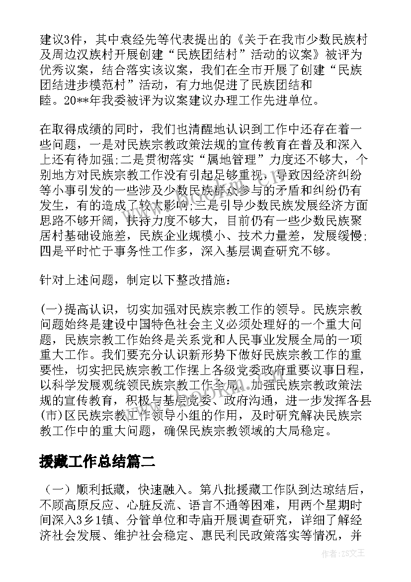 2023年援藏工作总结(汇总8篇)