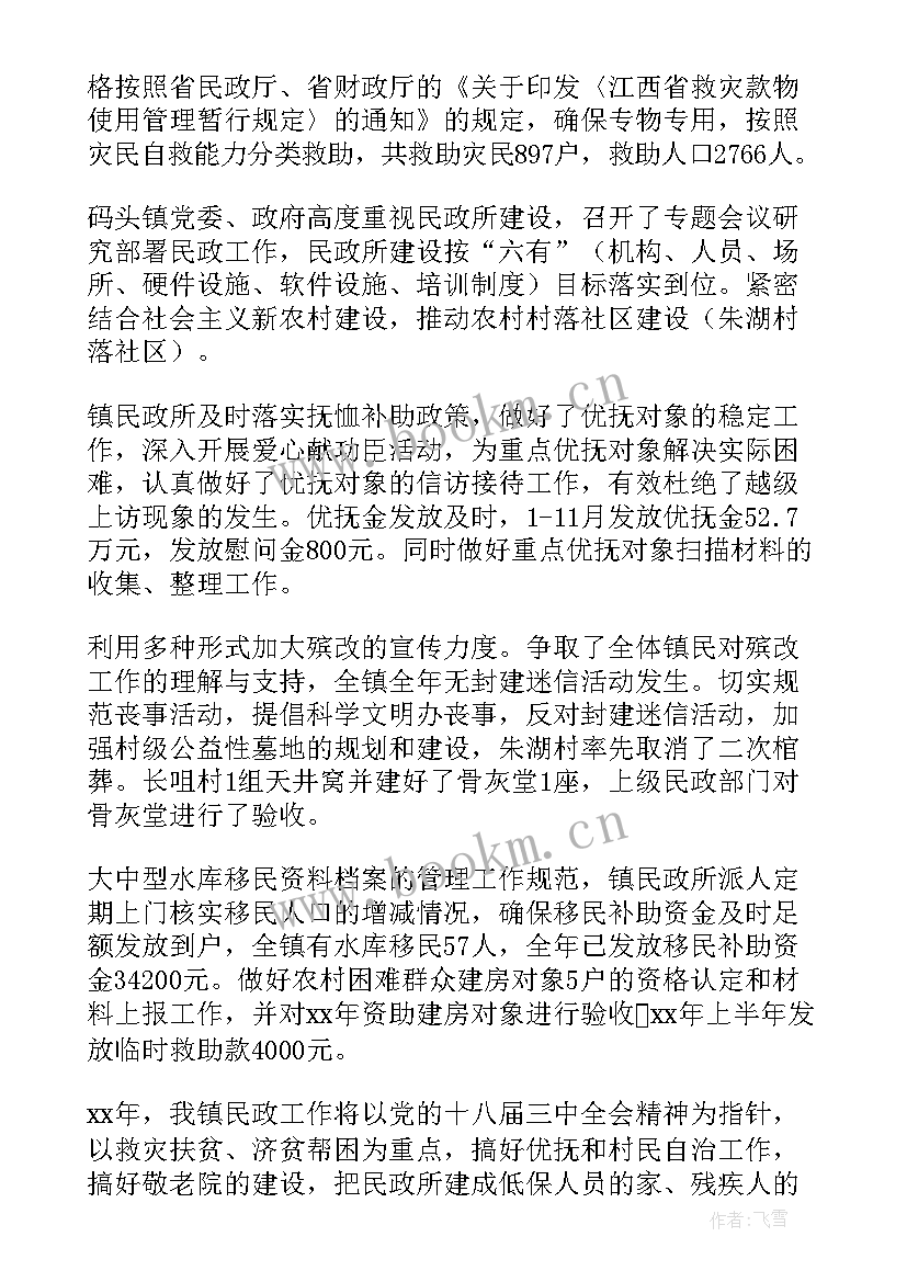 2023年民政调研工作总结汇报(模板5篇)