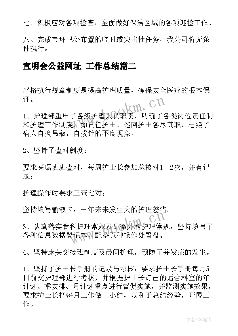 2023年宣明会公益网址 工作总结(汇总5篇)