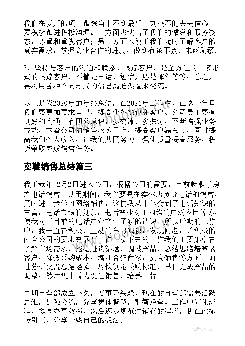 2023年卖鞋销售总结(汇总9篇)