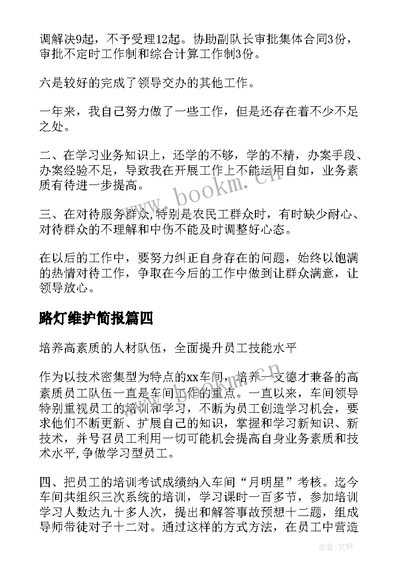 2023年路灯维护简报(大全10篇)