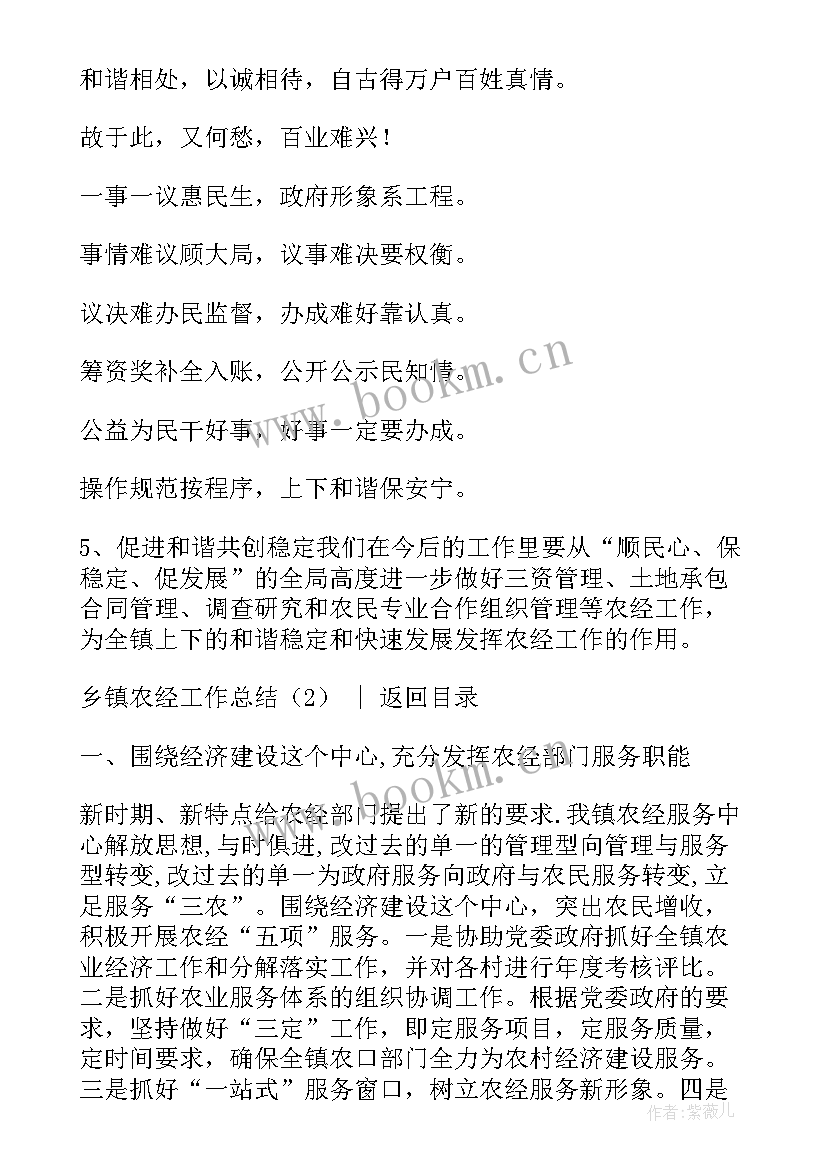 2023年农经工作总结(优质6篇)