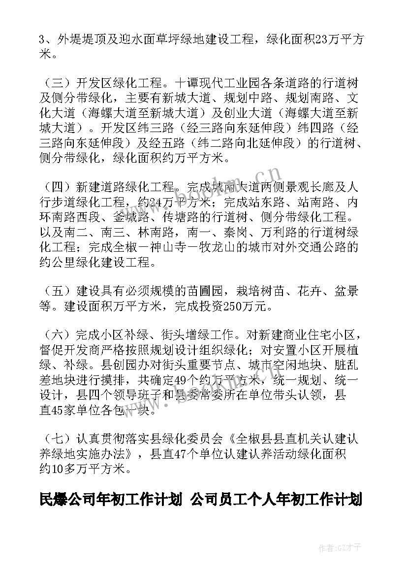 民爆公司年初工作计划 公司员工个人年初工作计划(精选5篇)