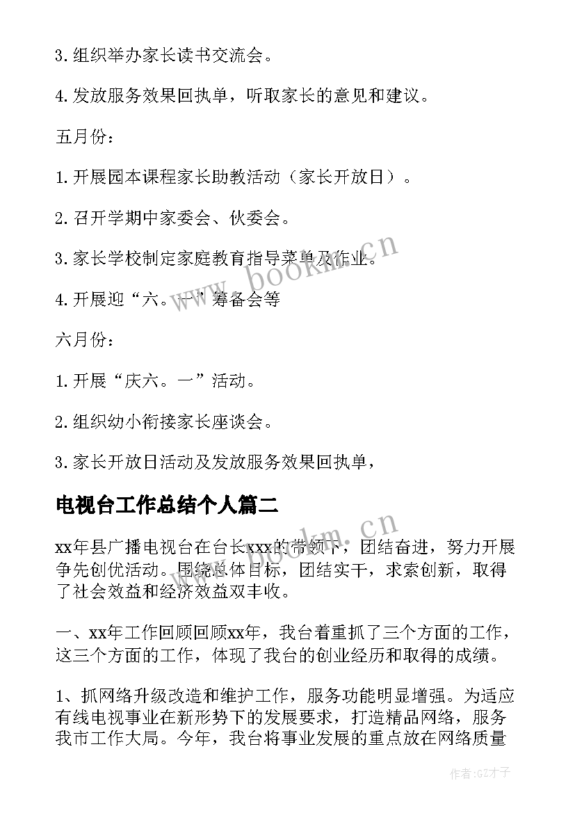 电视台工作总结个人(模板5篇)