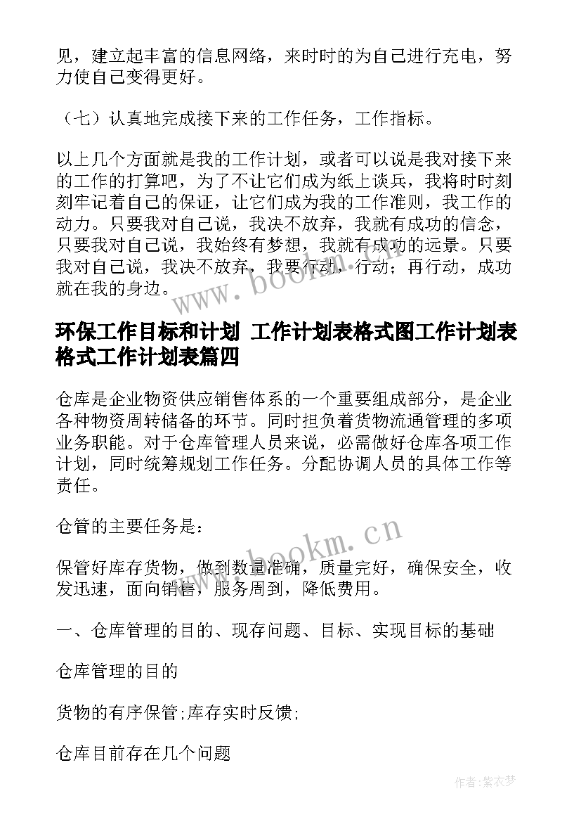 2023年环保工作目标和计划 工作计划表格式图工作计划表格式工作计划表(优秀10篇)