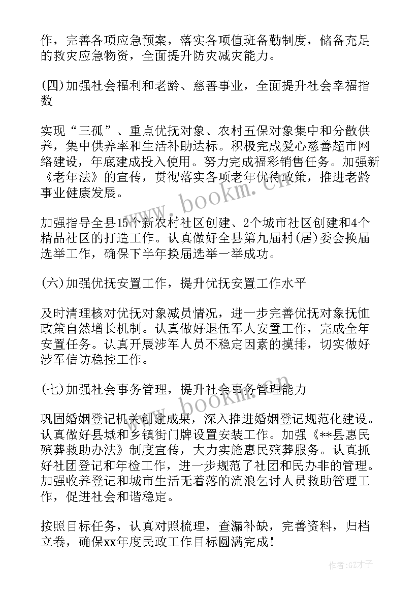 2023年民政局对孤儿的职责 民政局下半年工作计划(模板6篇)