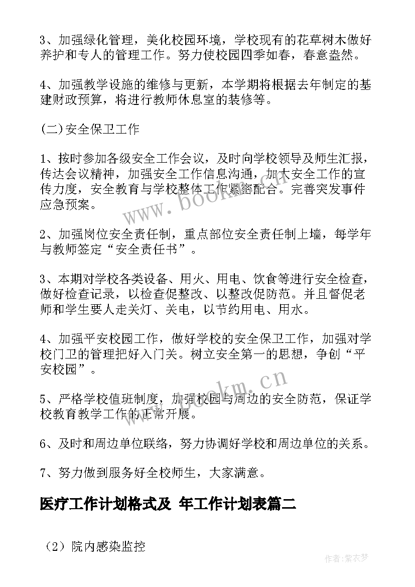 2023年医疗工作计划格式及 年工作计划表(优秀10篇)