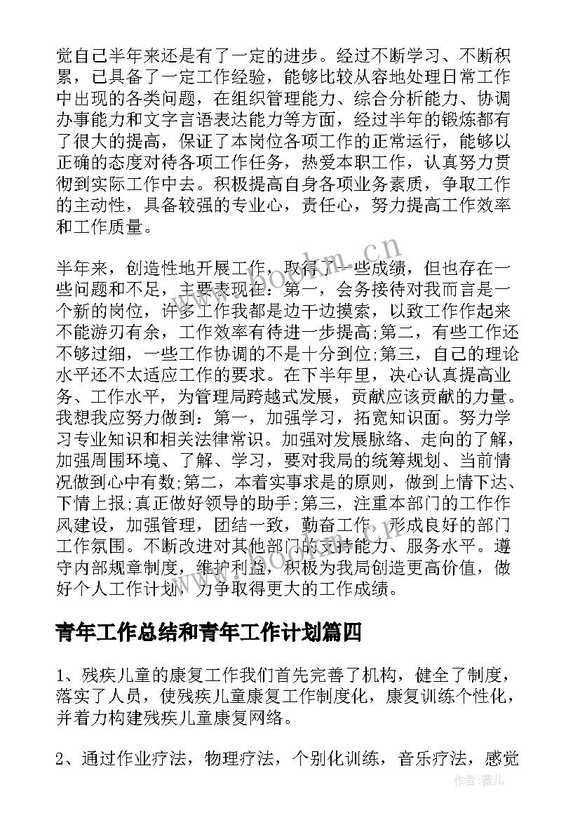 2023年青年工作总结和青年工作计划(汇总5篇)