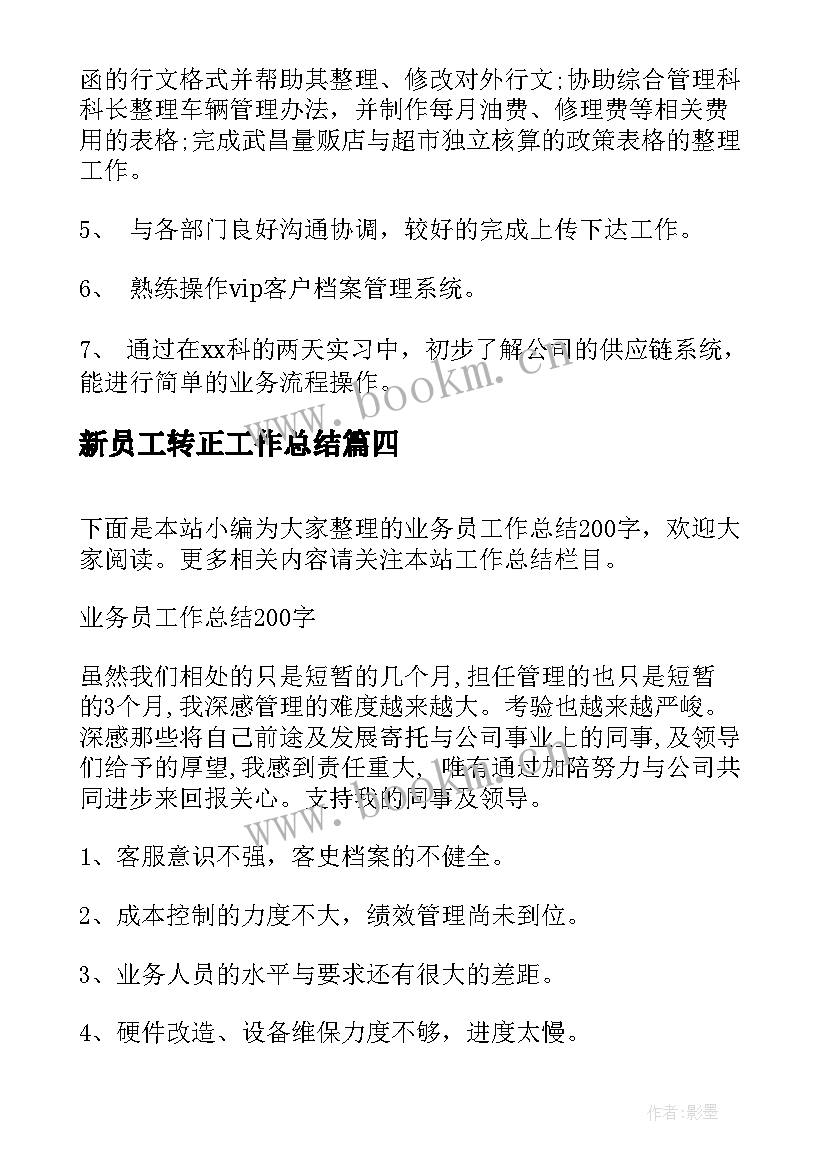 2023年新员工转正工作总结(优质9篇)