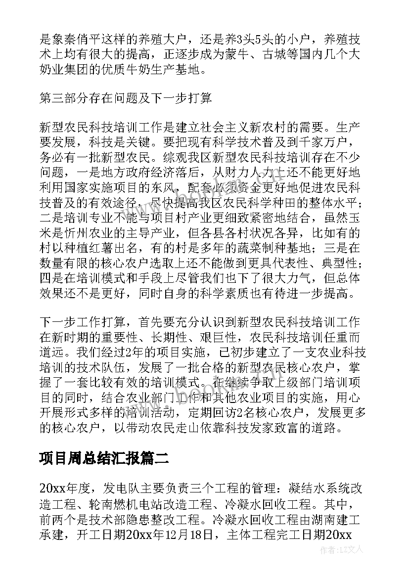 项目周总结汇报(优质5篇)