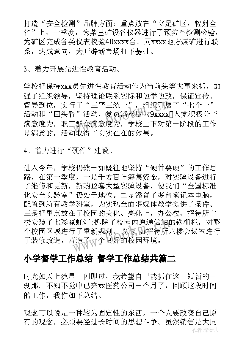 2023年小学督学工作总结 督学工作总结共(优秀9篇)