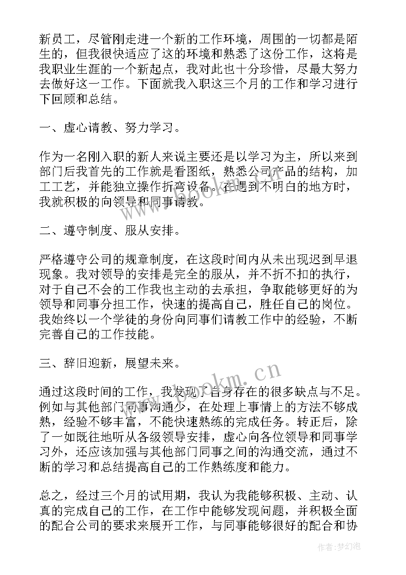 老员工带新人工作总结 新人工作总结(实用8篇)