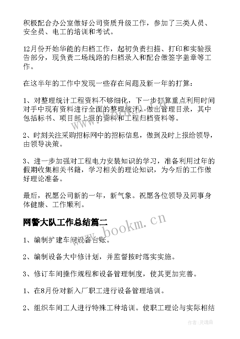 最新网警大队工作总结(汇总6篇)