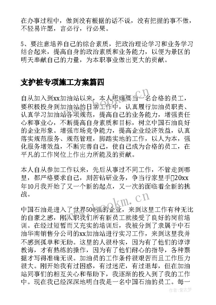 支护桩专项施工方案(模板8篇)