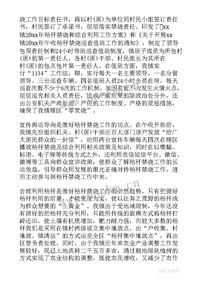 秸秆双禁工作总结报告(精选7篇)