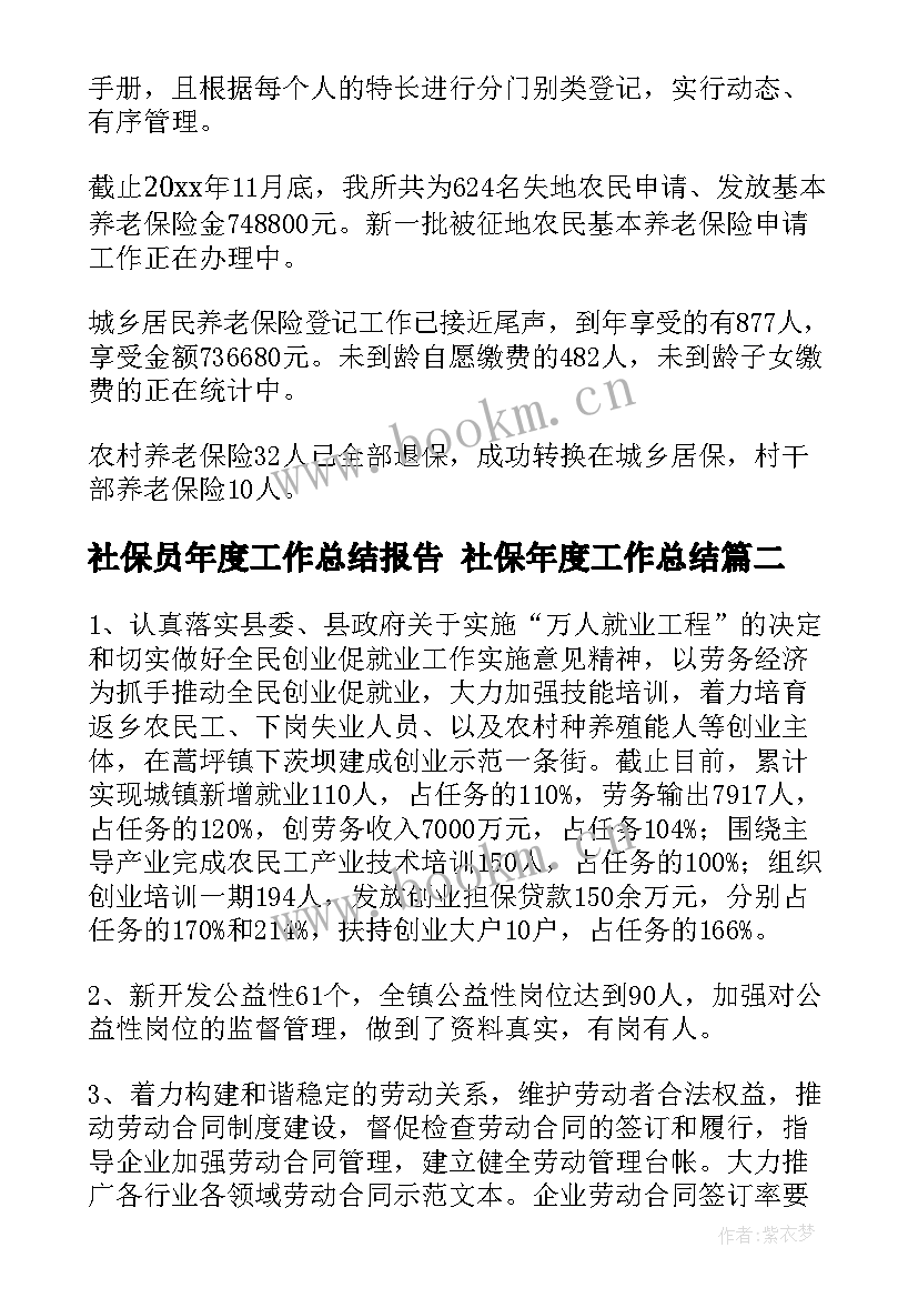 社保员年度工作总结报告 社保年度工作总结(实用10篇)