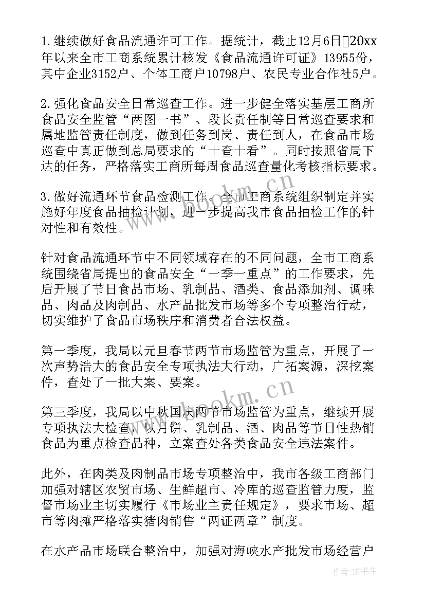 清真食品专项检查工作总结 食品工作总结(优质7篇)