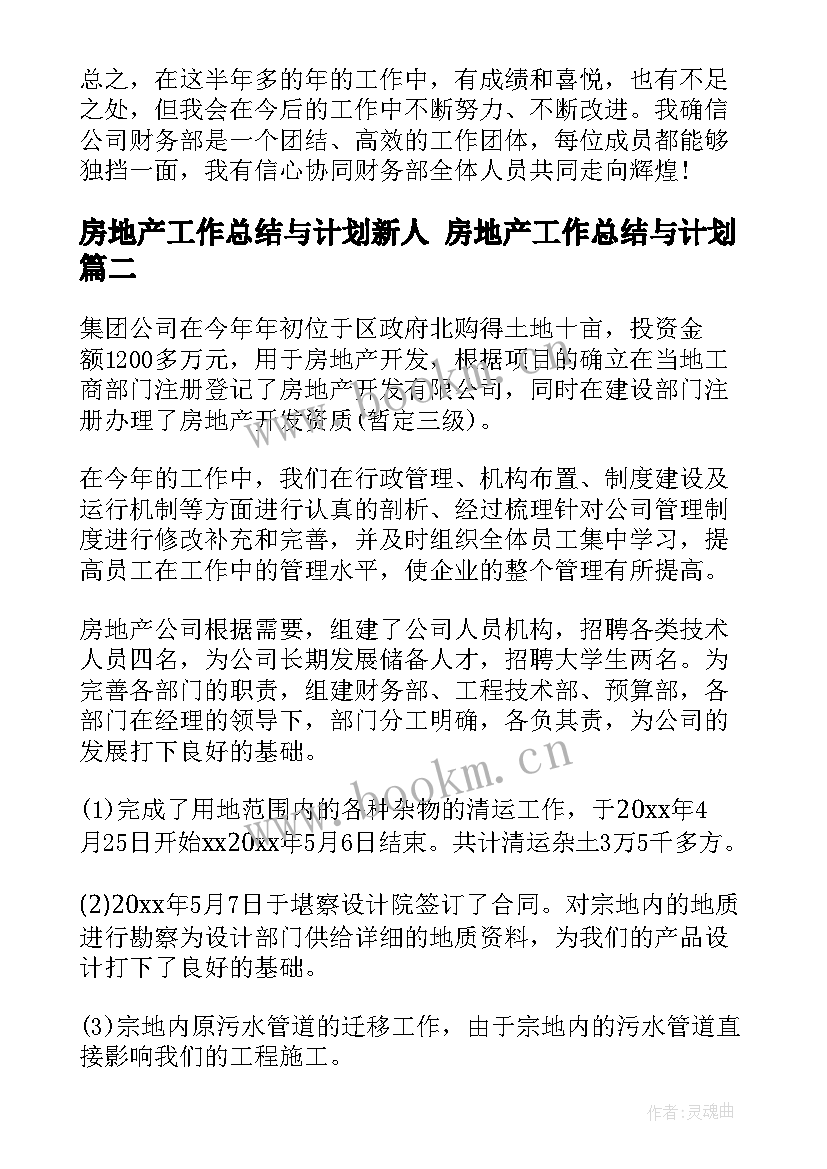 房地产工作总结与计划新人 房地产工作总结与计划(通用7篇)