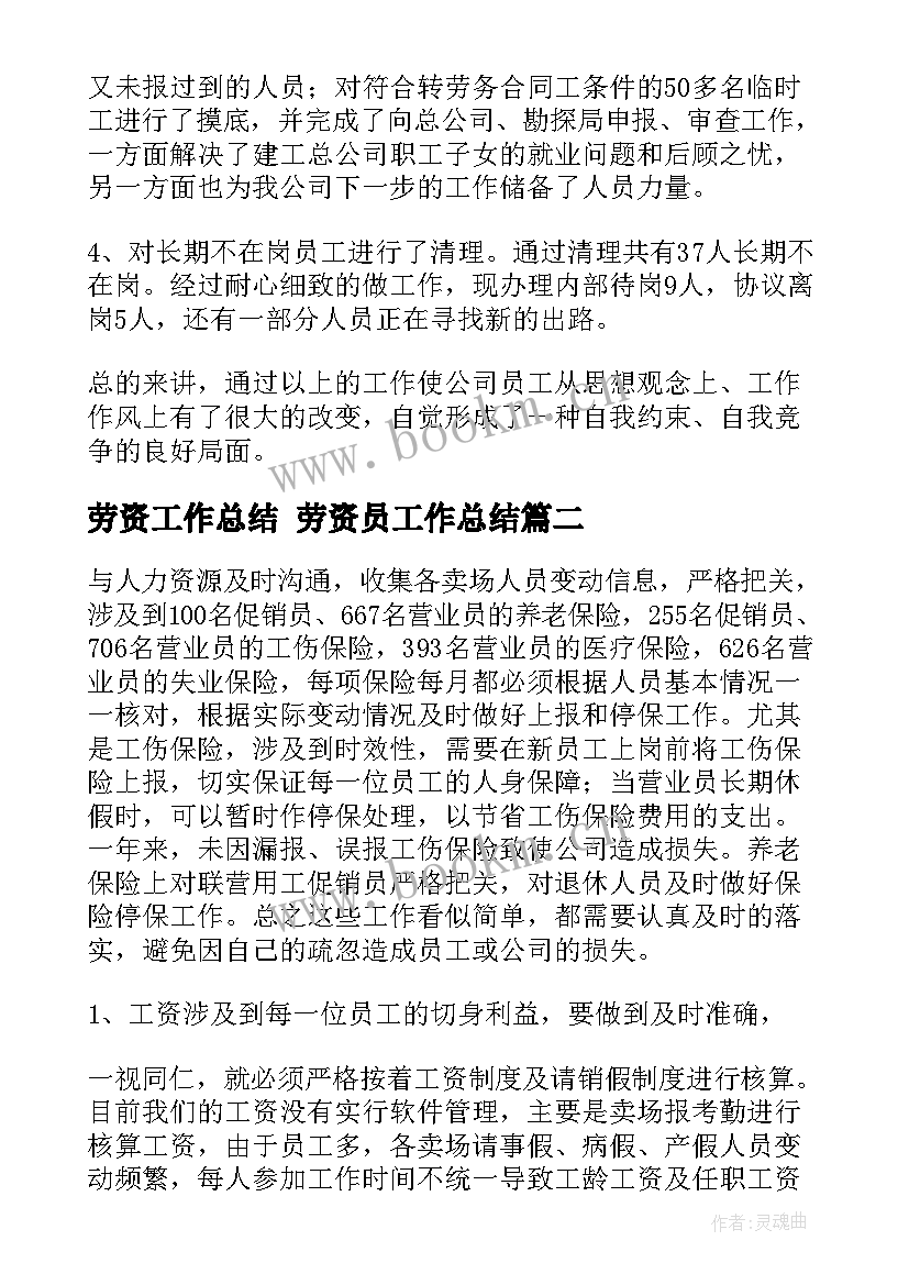 2023年劳资工作总结 劳资员工作总结(精选7篇)