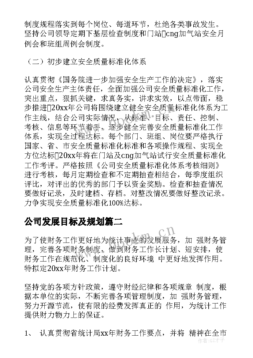 2023年公司发展目标及规划(实用6篇)