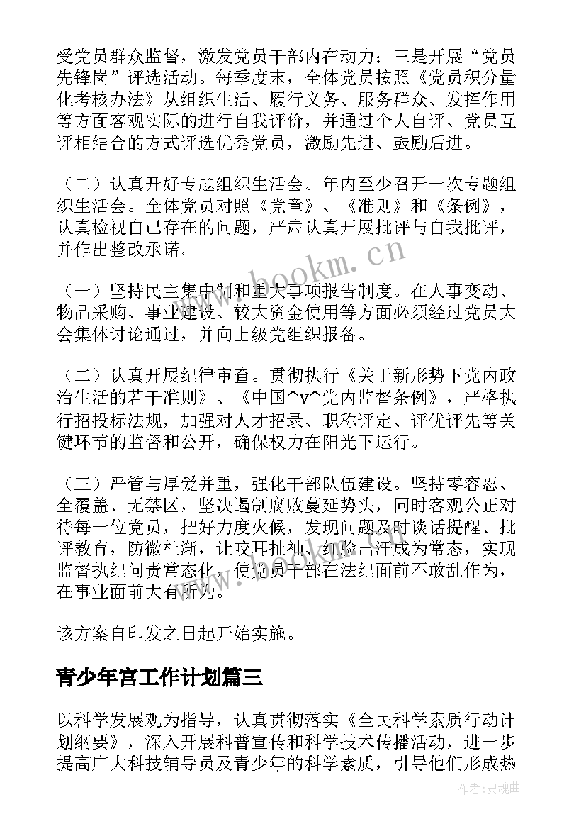 2023年青少年宫工作计划(优秀6篇)