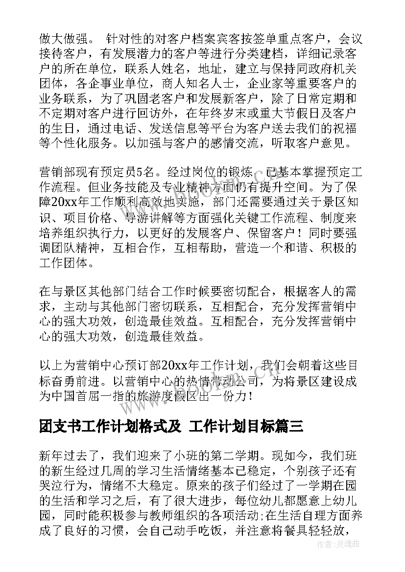 团支书工作计划格式及 工作计划目标(精选8篇)