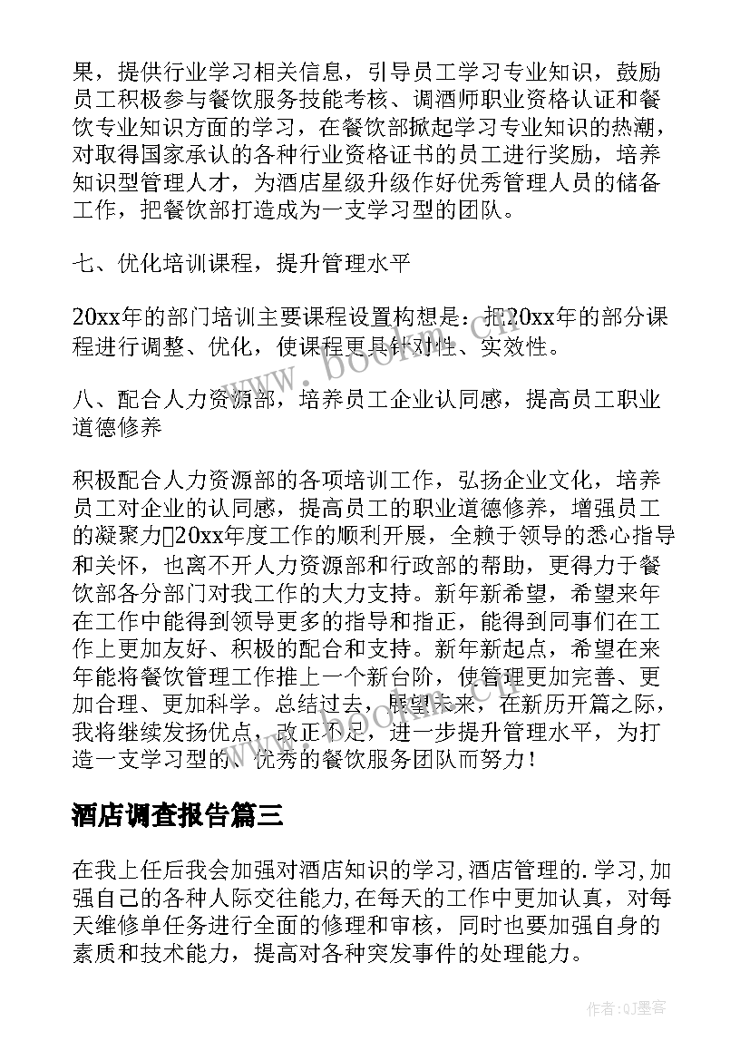 2023年酒店调查报告(精选10篇)