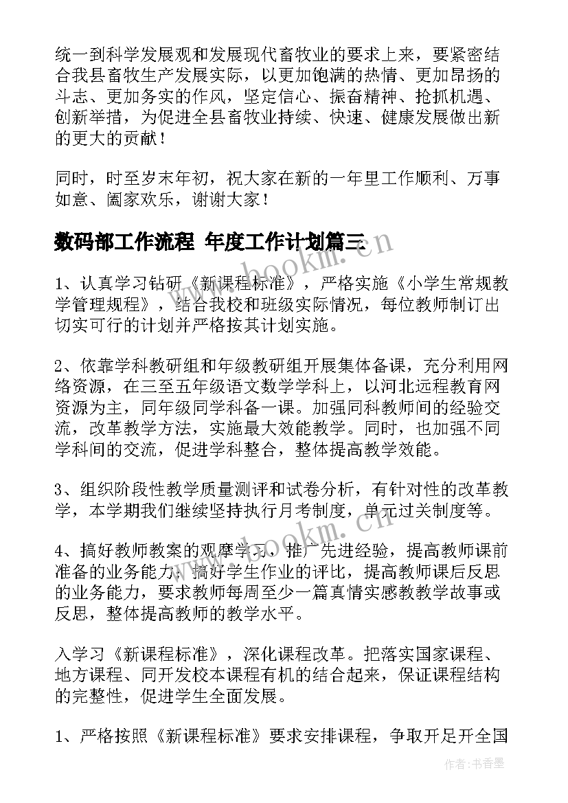 2023年数码部工作流程 年度工作计划(模板6篇)