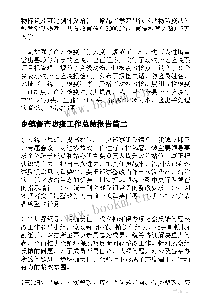 2023年乡镇督查防疫工作总结报告(优质5篇)