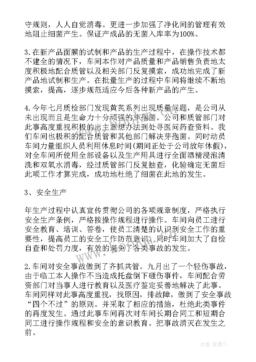 2023年生产车间工作总结报告(优秀10篇)