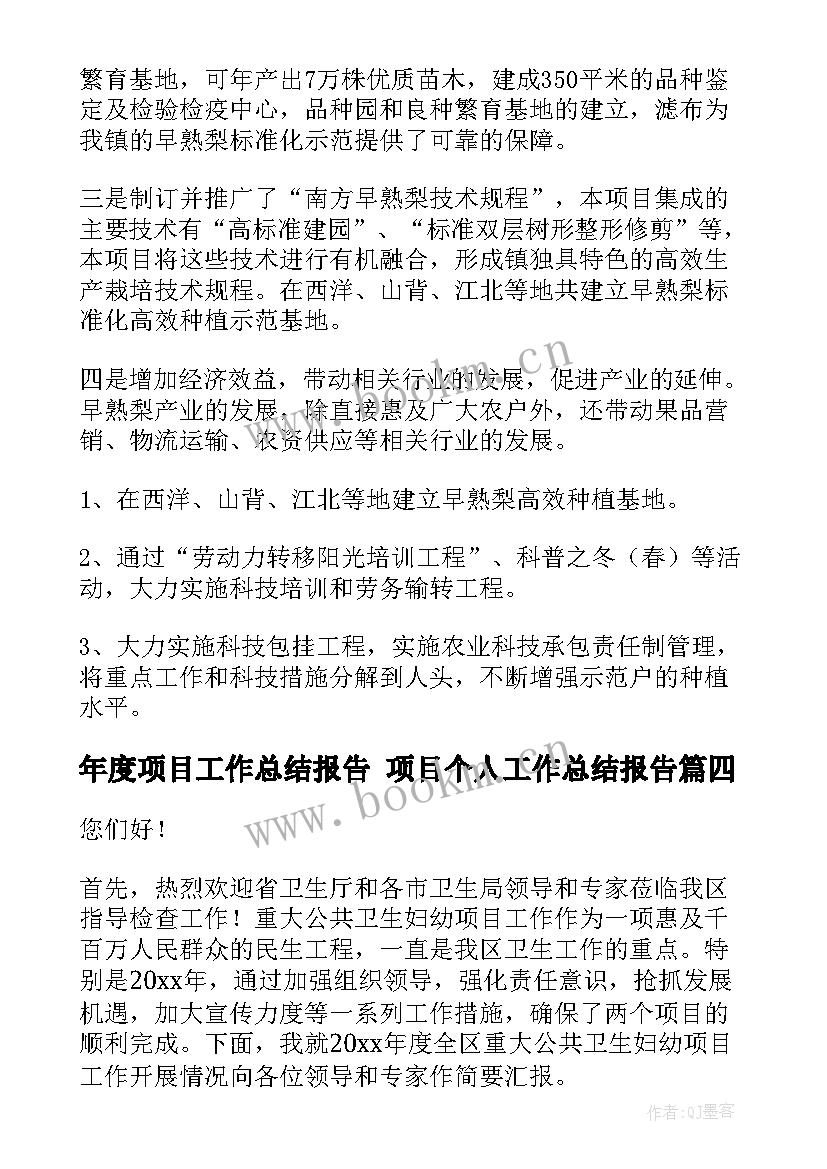 年度项目工作总结报告 项目个人工作总结报告(模板5篇)