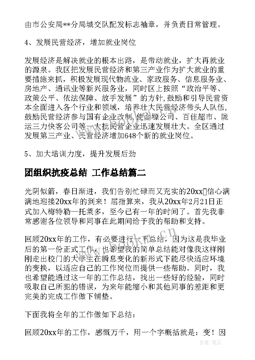 团组织抗疫总结 工作总结(精选7篇)