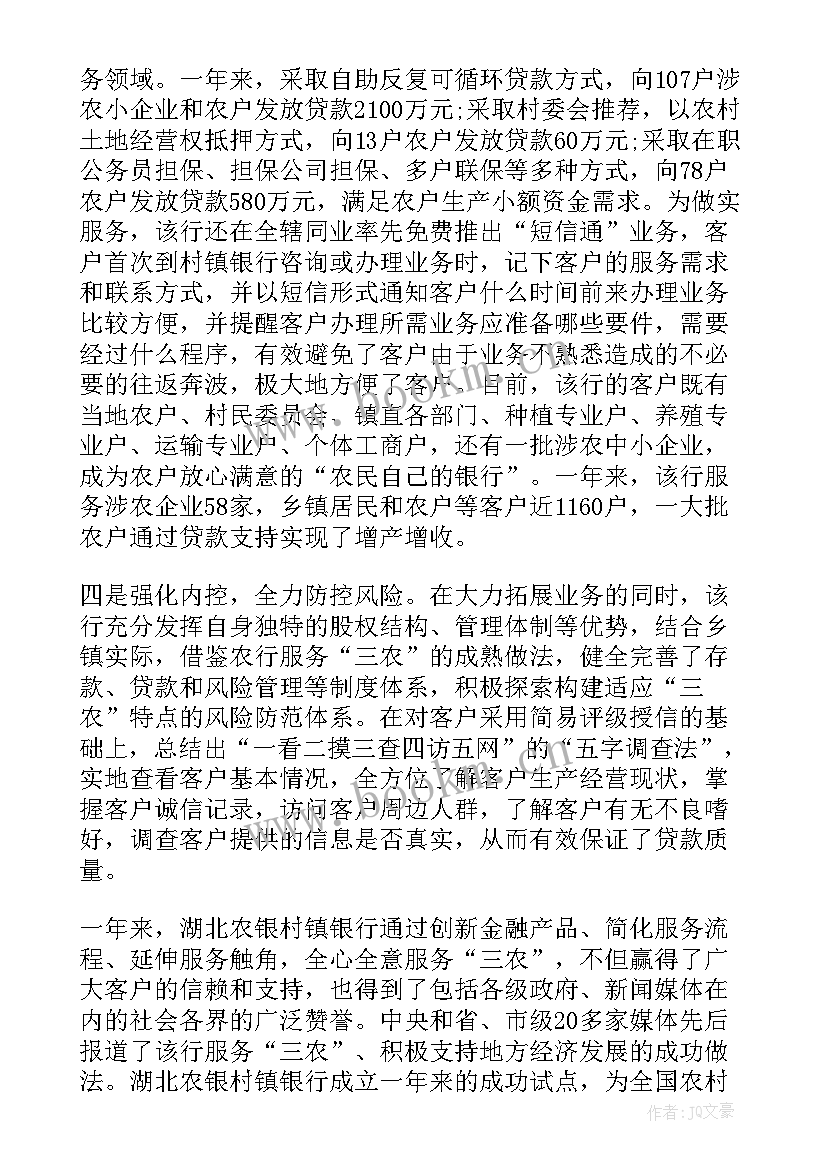 村镇银行年度工作总结 村镇银行年终工作总结(汇总5篇)