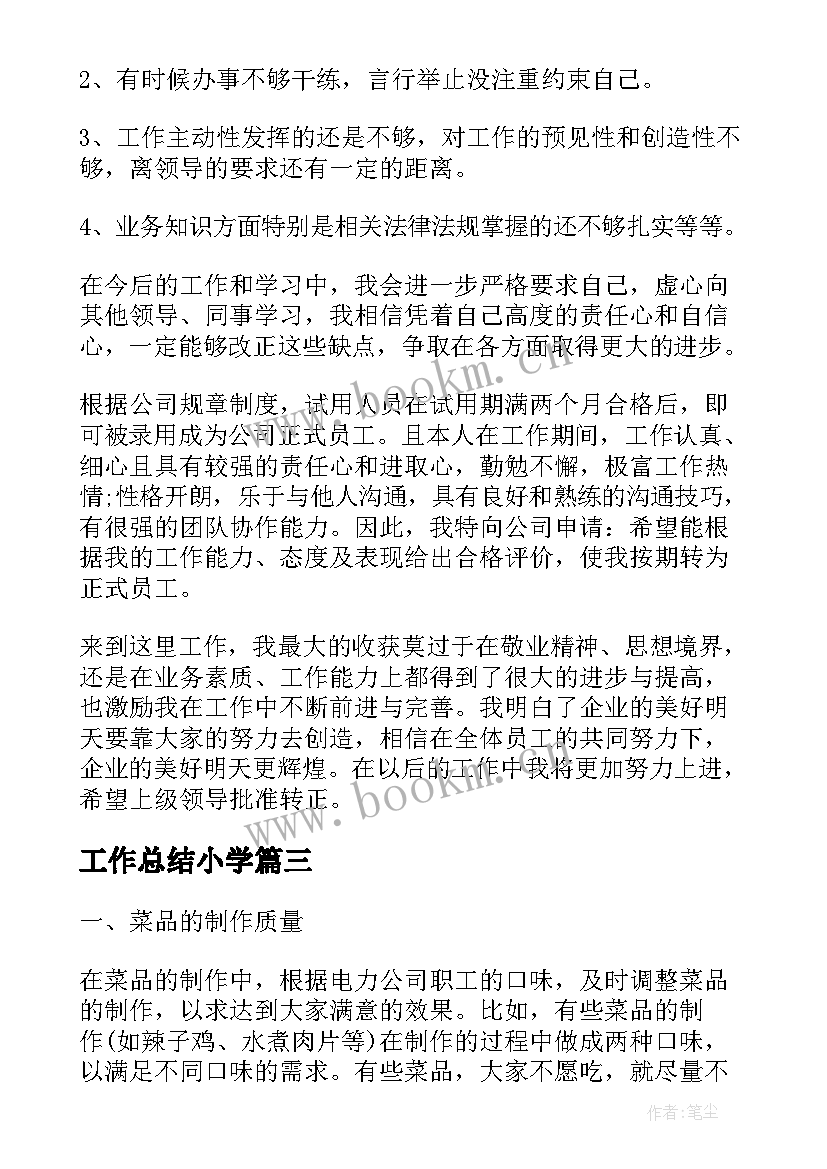 最新工作总结小学(模板5篇)