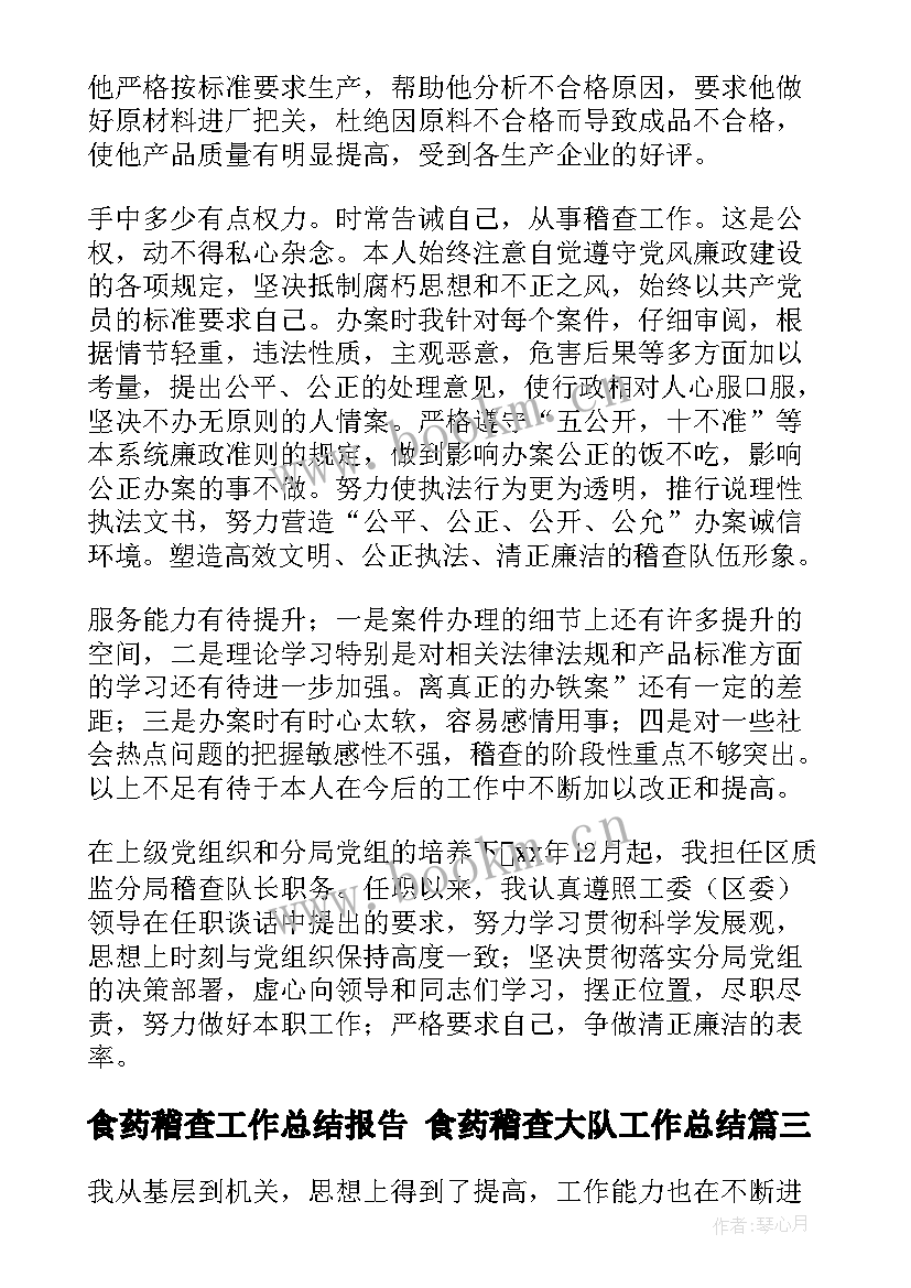 2023年食药稽查工作总结报告 食药稽查大队工作总结(汇总6篇)