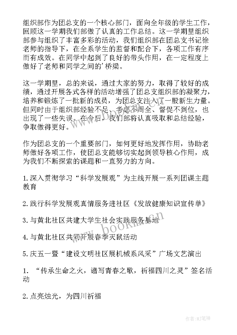 医院组织处职责 组织工作总结(通用9篇)