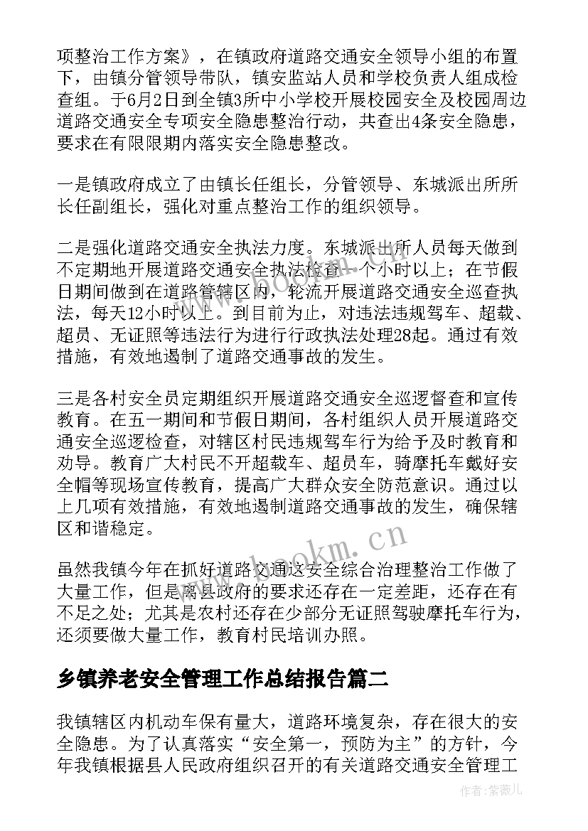 2023年乡镇养老安全管理工作总结报告(大全5篇)